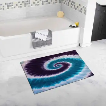 

Blue, Purple Tie Dye Abstract Bath Mat and Shower Rug Non Slip