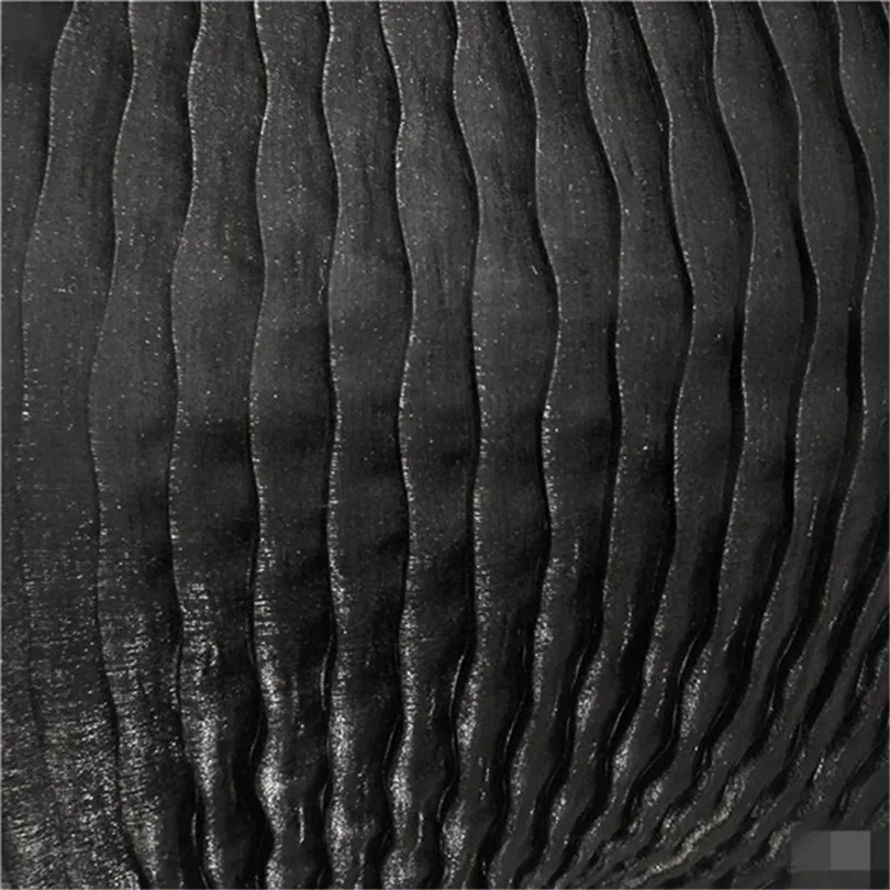 50 см* 145 см/шт. Черная Лазерная волна плиссированная ткань складки плиссированная юбка дизайнерская ткань