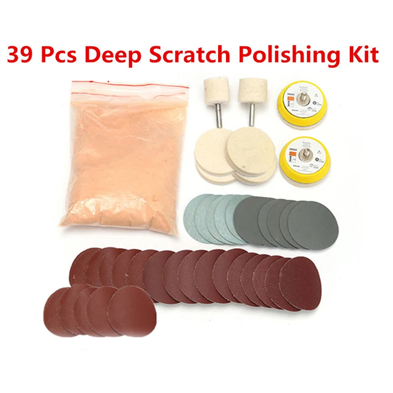 39PCS Car Deep Scratch Remover Windshield Glass Polish Repair Tool Kit
