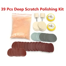 39 pcs Car Windshield Vidro Polonês Removedor de Arranhões Profundos Repair Tool Kit Universal + Feltro Polimento Roda + Disco de Polimento
