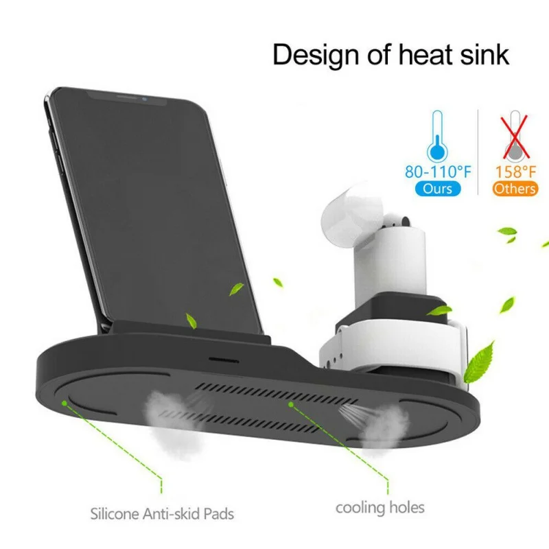 3 in 1 Mobile Phone Watch Headphone Chargers Wireless Fast Charging Adapter Holder Stand For Cellphone Earbuds