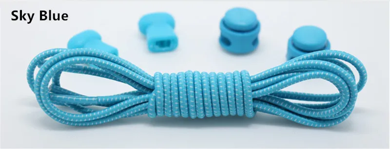 Sky Blue Цветные эластичные шнурки для обуви 100 см, удобные цветные эластичные силиконовые шнурки для обуви, шнурки для кроссовок - Цвет: Sky Blue