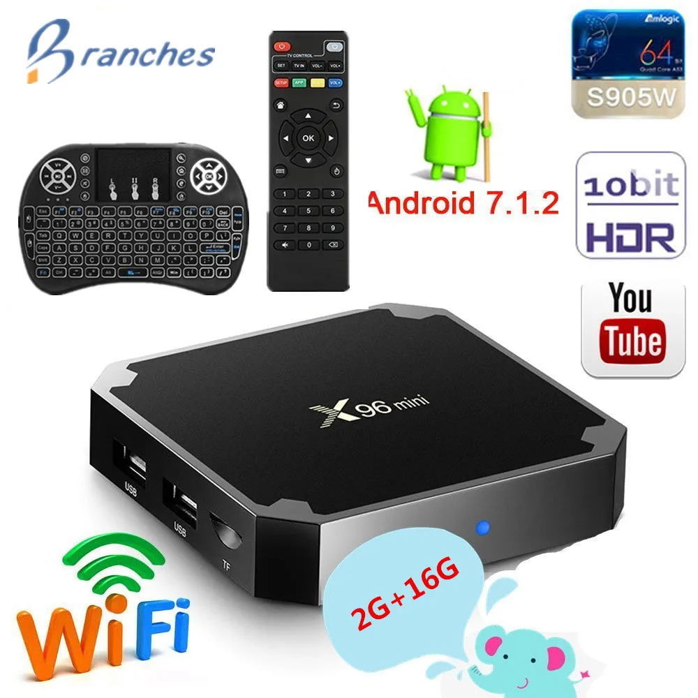 X96 mini tv box android 7.1 2GB 16GB Amlogic S905W tvbox Quad Core WiFi Media Player 1GB 8GB X96min