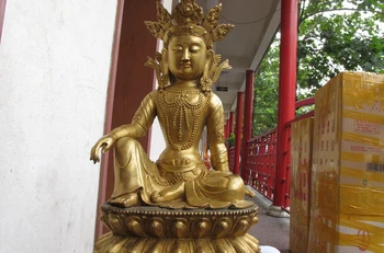 

24"Tibet Huge Buddhism bronze Gilded Kwan-yin Bodhisattva buddha statue