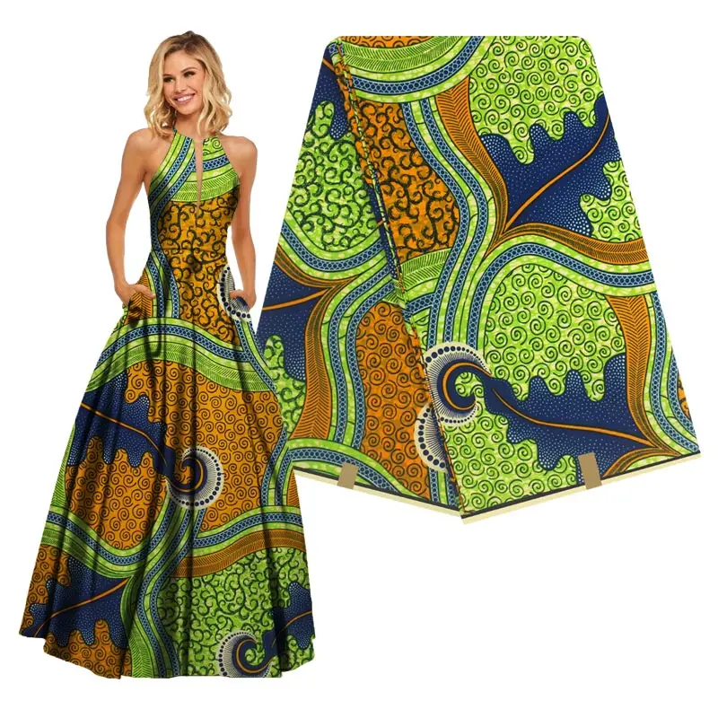 Новая хлопковая африканская одежда высокого качества хлопчатобумажная африканская Ткань 6 ярдов свадьбы H180729