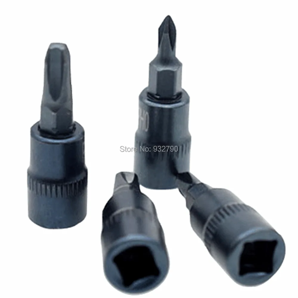 4 Piece 1/4" Drive Screwdriver Bit Socket Set PH0 PH1 PH2 PH3 Screw Philips Bit Socket Screw