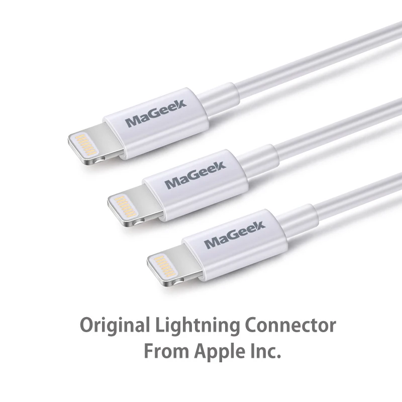 MaGeek [3-حزمة] 1 متر الهاتف المحمول الكابلات MFi معتمد البرق إلى USB الكابلات ل فون Xs ماكس X 8 7 6 5 باد الهواء iOS 11 10