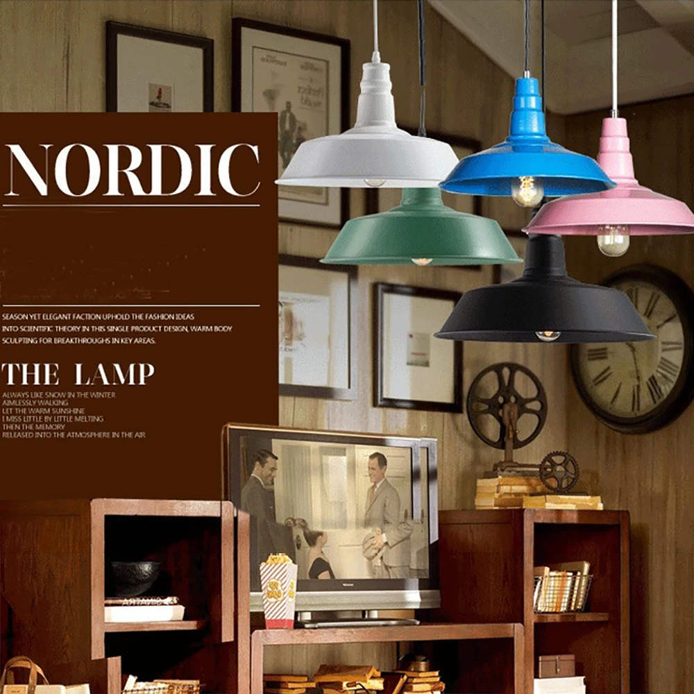 GO OCEAN Pendant Lights Modern Iron Painted Lamp Living Room Parlor Black Indoor Lighting Industrial Pendant Light Lamps (6)