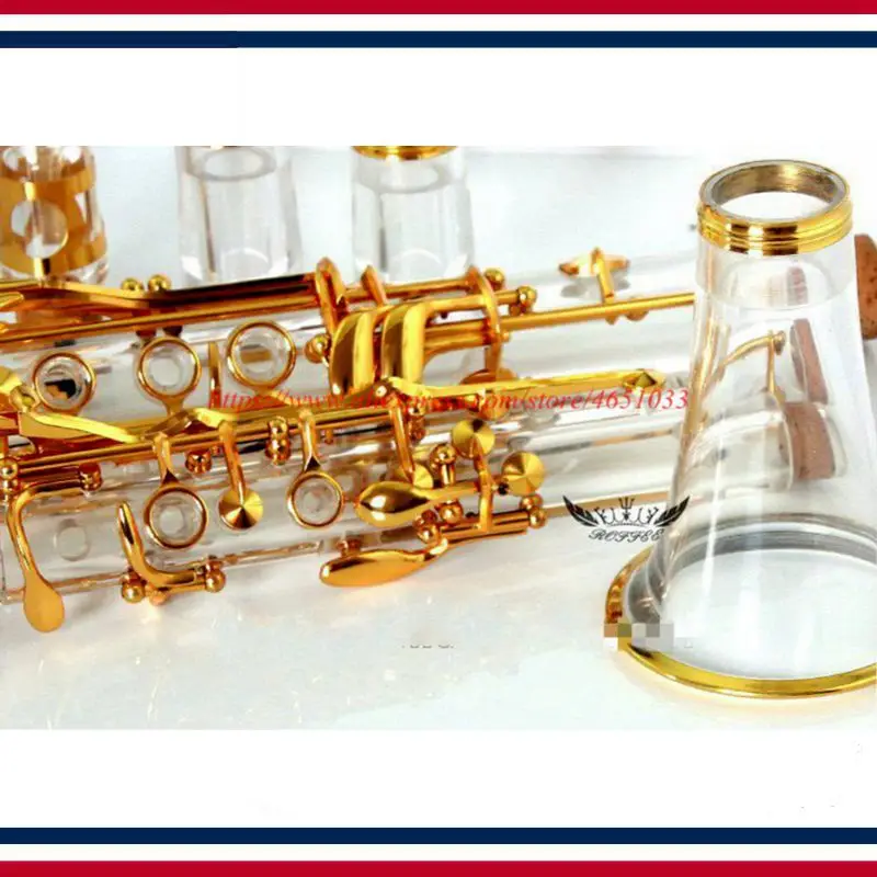 

Clarinet - Music instrument gold plated key Bb acrylic transparent body clarinet - Clarinete - Klarnet