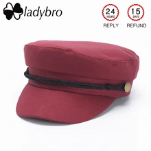 Ladybro женская шапка Повседневная Уличная веревка плоская кепка элегантная весенне-летняя шляпа женские черные береты шапка женская вышивка на кепке Militar