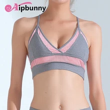 Aipbunny сексуальный сетчатый ремешок для женщин Фитнес Йога Спортивный пуш-ап бюстгальтер Беговая майка для тренажерного зала спортивный жилет нижнее белье противоударный для спорта бюстгальтер