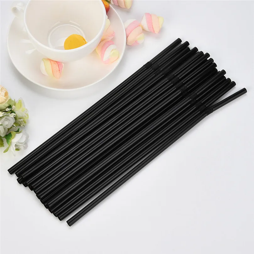 100Pcs Black Drinking Straws Wedding Party Table Decoration Birthday Kids Boy Girl Baby Shower Adult Supplies Graduation #3d25 (7)