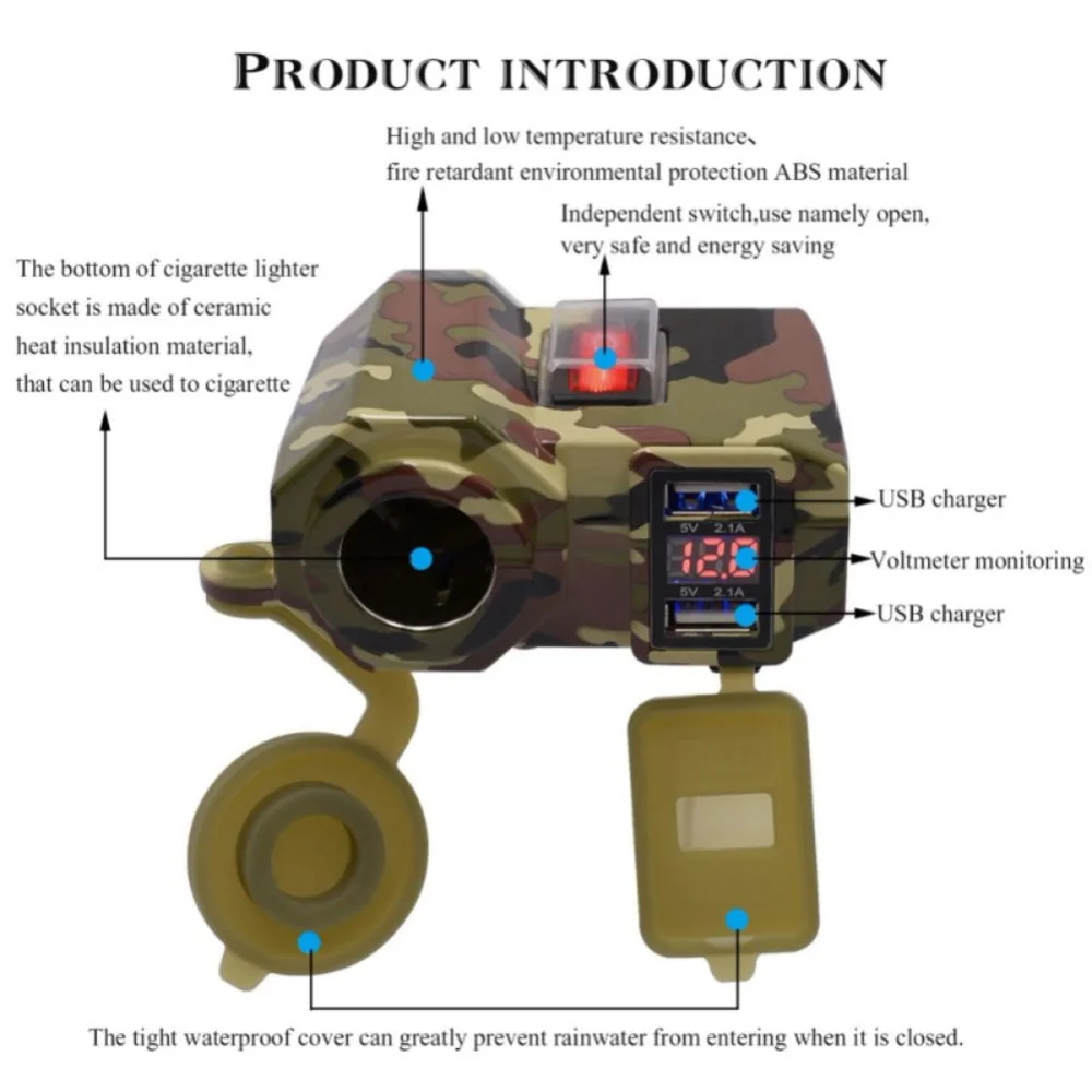 Мотоцикл двойной USB зарядное устройство скутер 12 В gps прикуриватель двойной USB разъем питания зарядное устройство автомобиля стиль