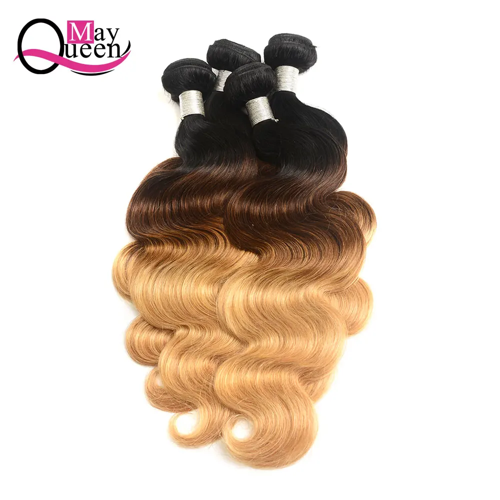 May Queen Hair Ombre Brazilian Body Wave 3&4Pieces T1B/4/27 Three Tone Color Remy Hair Extensions 100% Human Hair Weave Bundles May Queen Hair Ombre Brazilian Body Wave 3&4Pieces T1B/4/27 Three Tone Color Remy Hair Extensions 100% Human Hair Weave Bundles