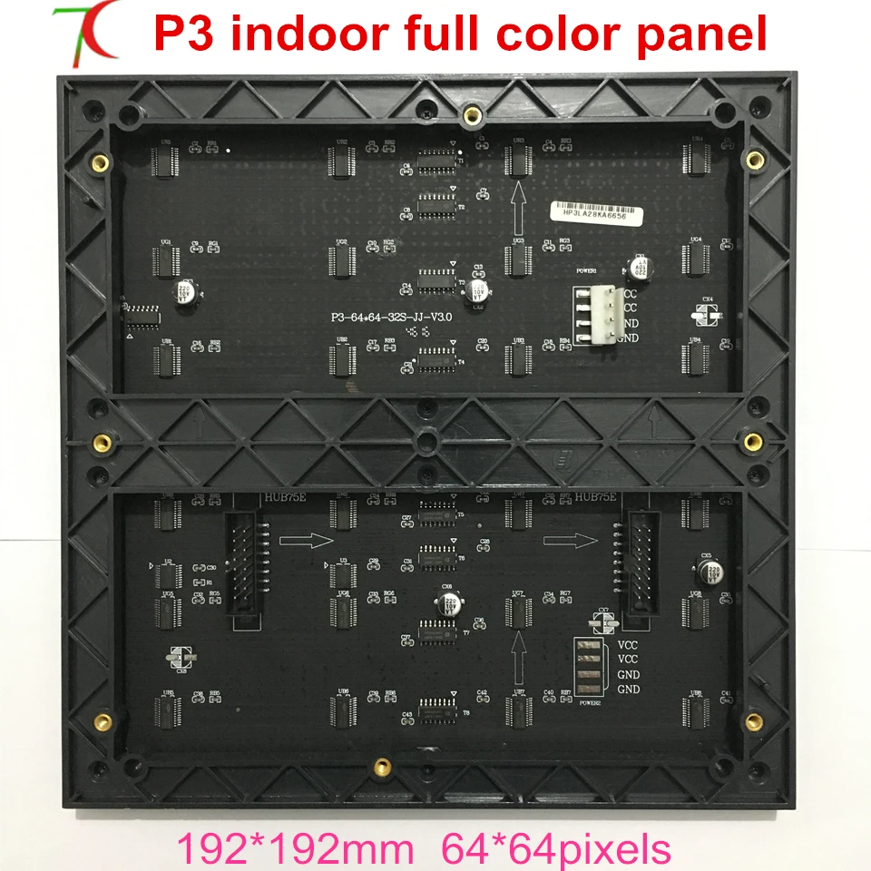 

P3 indoor normal brightness 32scan full color led board ,192*192mm,1600cd