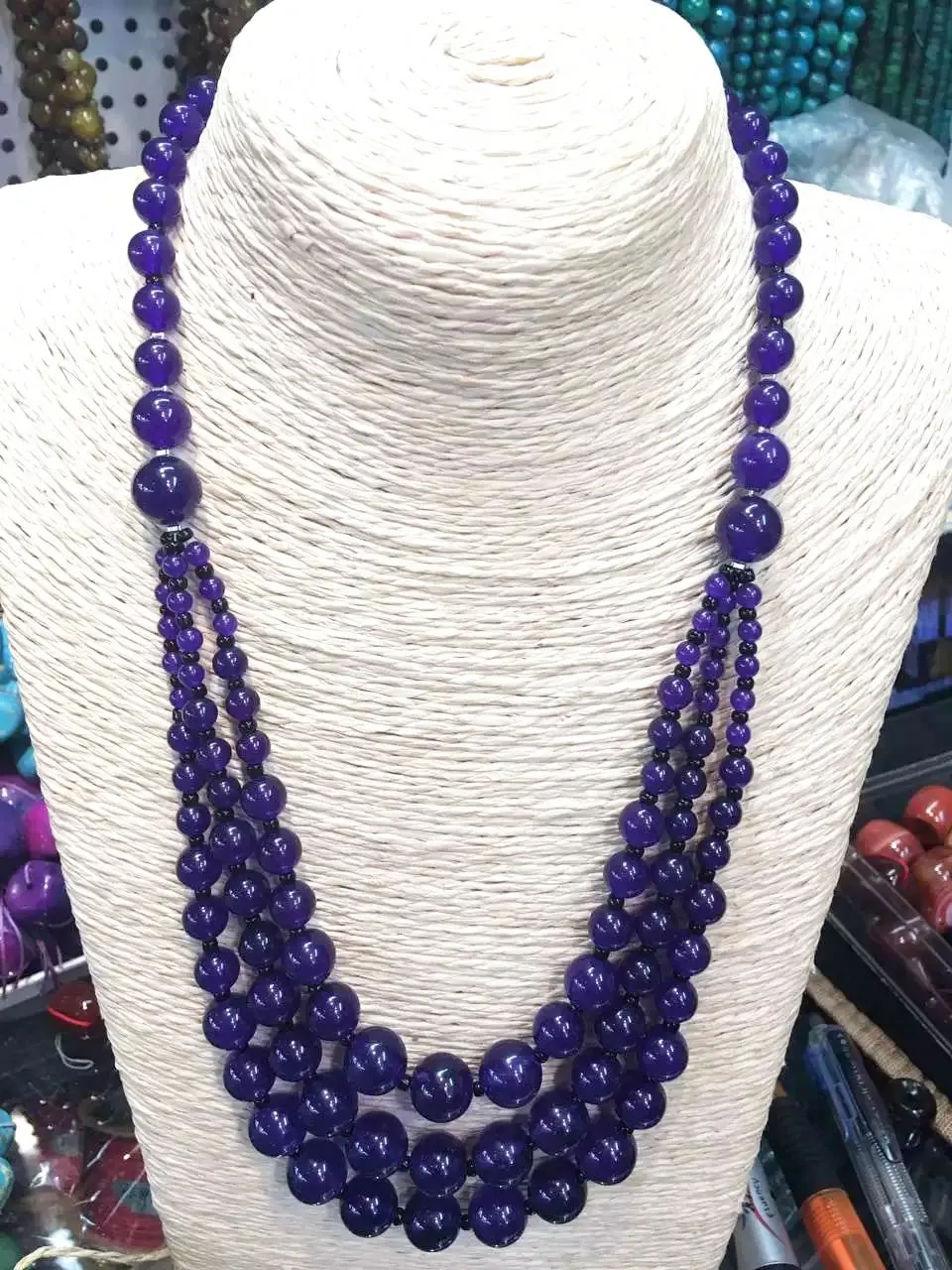 Elegant Purple Stone beads Necklace 18" in Chain Necklaces from