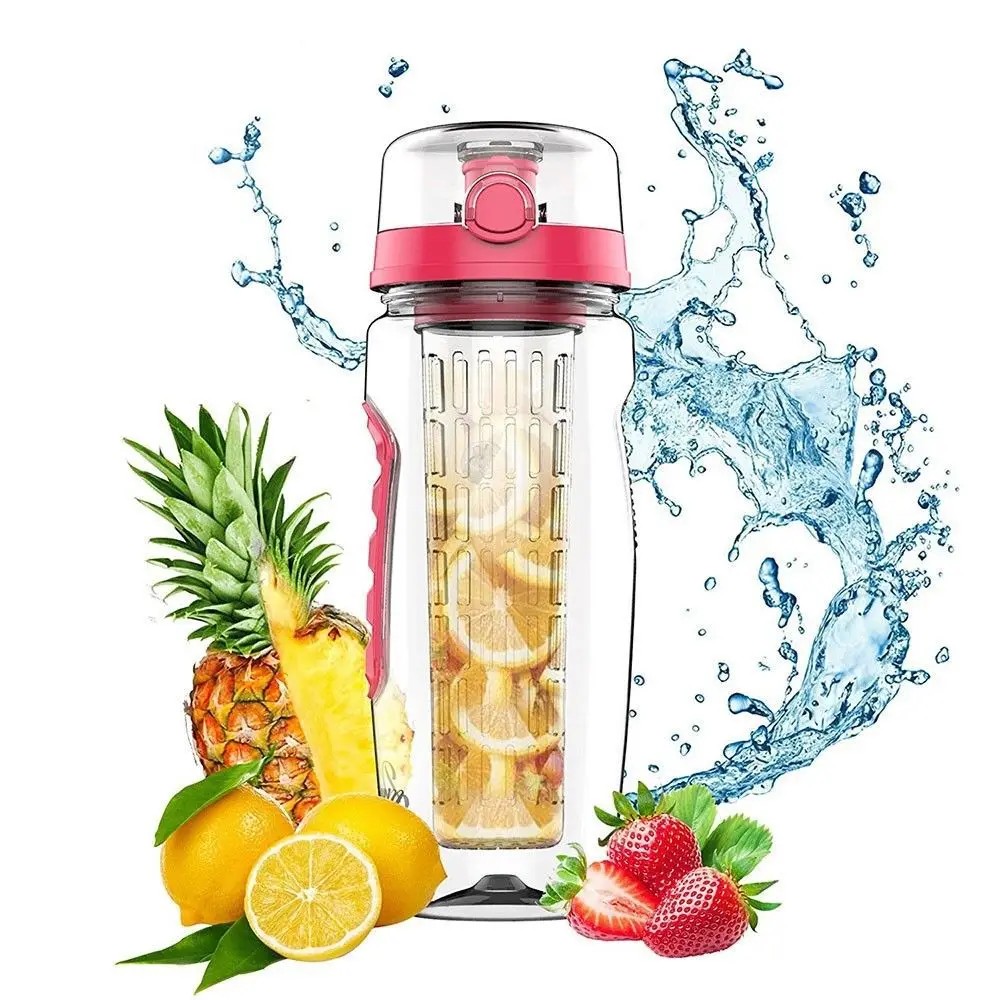 32oz 900ml BPA Fruit Infuser Juice Shaker Sports Lemon Water Bottle