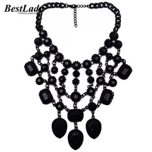 Лучшие леди новые оптовые цены, модное ожерелье Европейский костюм кристалл чокер кисточкой нагрудник кулон ожерелье массивные ювелирные изделия B2515
