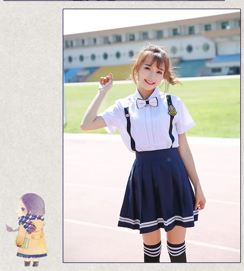 Студенты школьной формы подростков летняя школьная одежда короткий рукав японская Новинка матросские Костюмы форма Академии