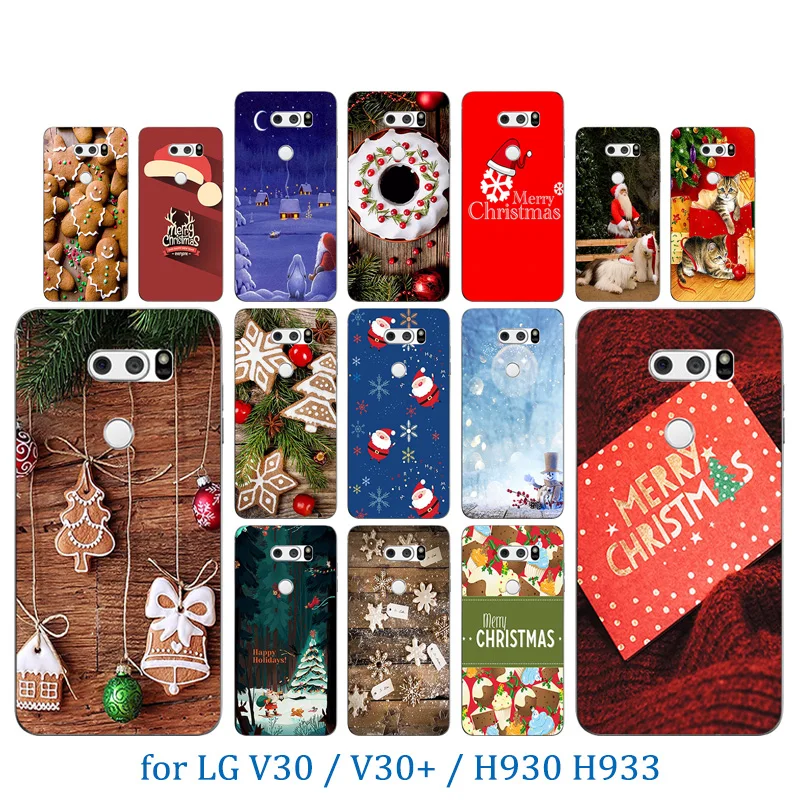 Чехол для телефона LG V30 DIY Merry X'MAS Pattern прозрачный мягкий силиконовый чехол H930 H930DS