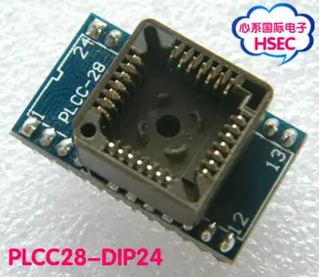 

Free Shipping 5pcs/lot PLCC28 to DIP24 Adapter / PLCC28 Socket IC Test Programmer Adaptor use on TL866CS TL866A programmer