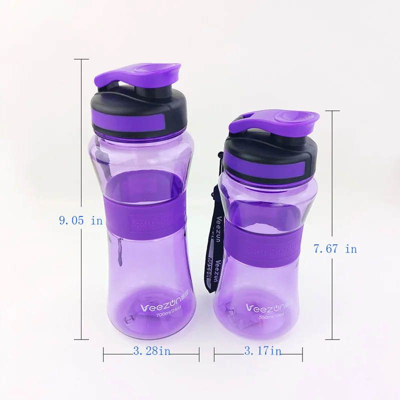550 مللي 700 مللي الرياضات المائية زجاجة مع الشاي المساعد على التحلل المحمولة البلاستيك الشرب زجاجات مياه للمشي دراجة دراجة الدراجات التخييم