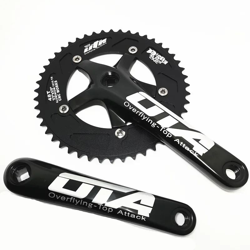 Q738 OTA Bicicleta placa dentária retro campo de liga de alumínio de corrida 48 T CNC manivela única velocidade do carro Bicicleta Crank & roda dentada