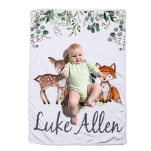 102X70 см детское одеяло Фланелевое пеленание супер-мягкое плюшевое постельное белье для коляска кроватка облежа лисы маленькие животные для новорожденных детей