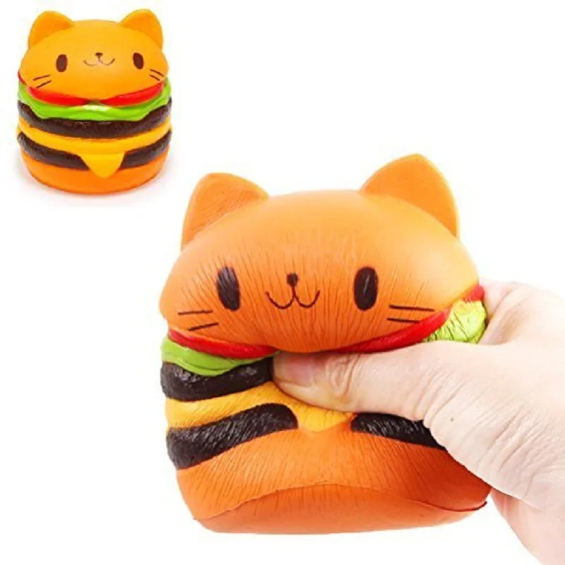 Jumbo Squishy Luky Cat гамбургер Мягкие игрушки Дети антистресс игрушки ароматизированные медленно растущие Squishies Снятие Стресса Игрушка для развлечения