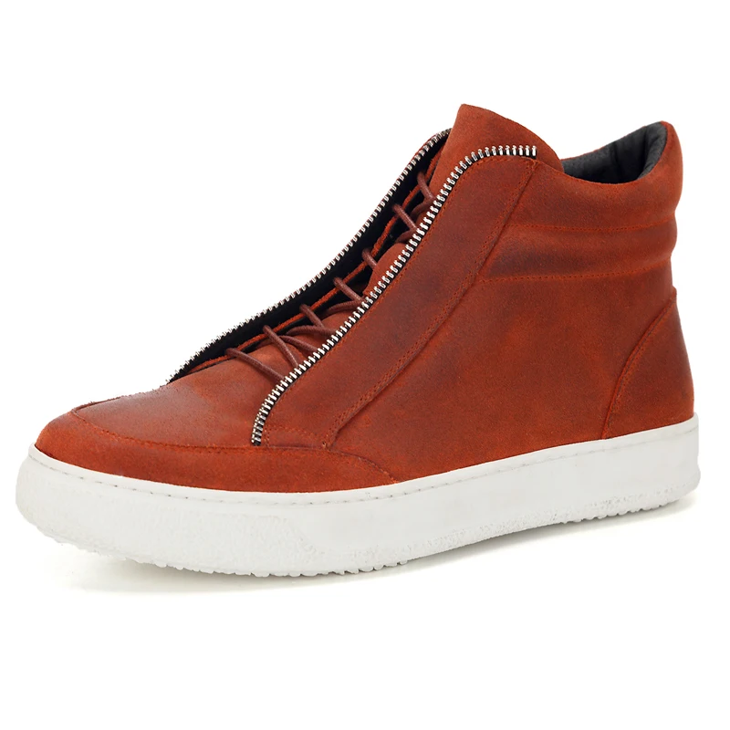 

2016 New Winter Leather Boots All-matching Martin Male High platform Shoes Brand men Vintage Casual shoes