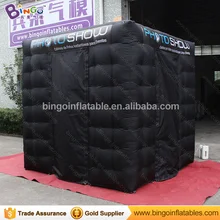 Высокое качество 2,4X2,4X2,4 м полностью черная надувная фотокамера печать логотипа для рекламный для продвижения типа палатки Горячая
