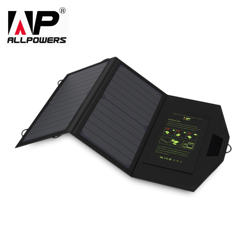 

ALLPOWERS 5V 1.6A 14W High Efficiency Portable Sun Power Solar Panel Charger Dual USB Folding Charging Bag
