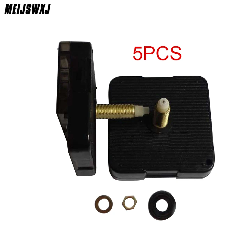 

5pcs Wall Clock Mechanism With Hands Long Axis Quartz Movement Clock Movement Mute Slab Dedicated Long Thread Axis Length 28mm