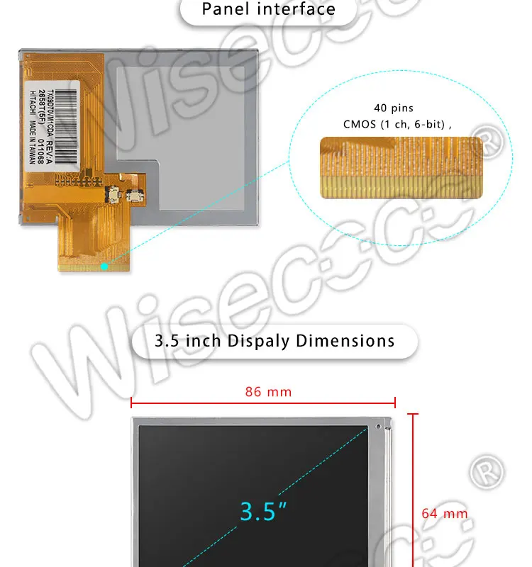 Высокое качество 3,5 дюймов 240x320 ЖК-панель TX09D70VM1CDA ЖК-дисплей для принтер штрих-кода wiscoco