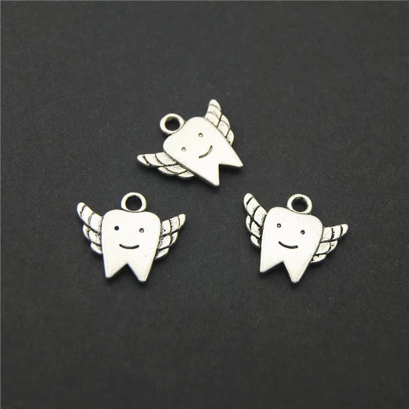 

20pcs Antique Silver Zinc Alloy Lovely Tooth Charm Vintage Jewelry Findings Accessories A2217
