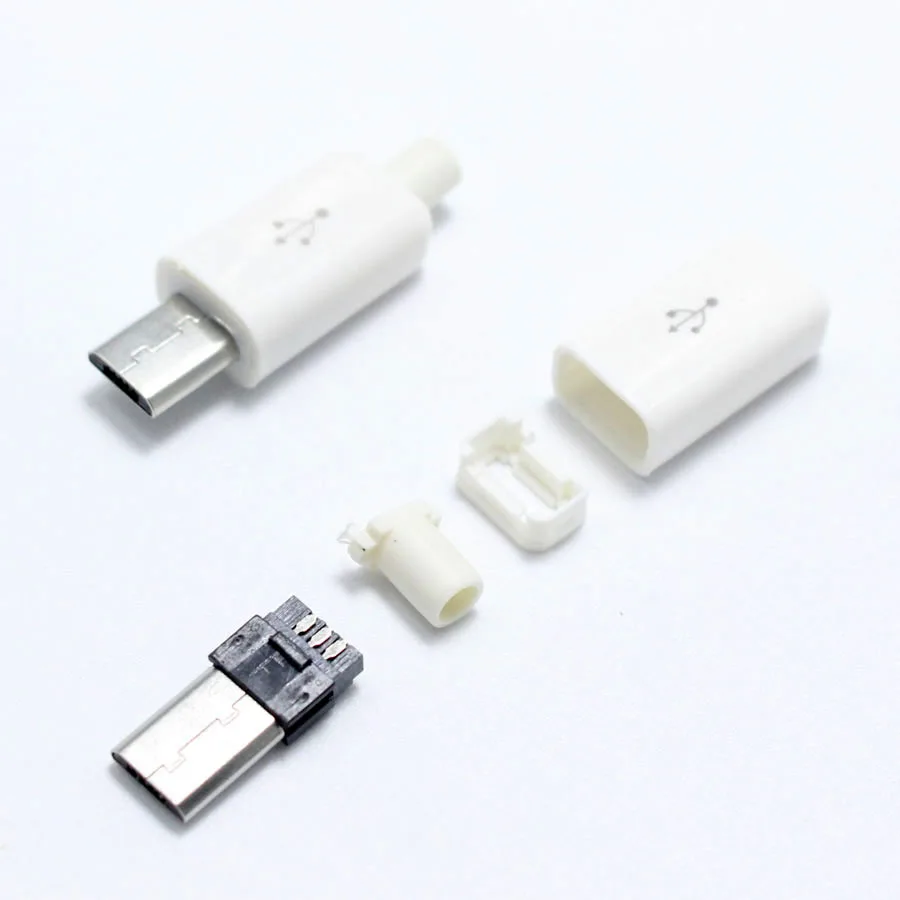 EClyxun 10 шт. Черный Белый Micro USB 5Pin штекер разъем сварки данных OTG интерфейс линии DIY кабель для передачи данных Аксессуары