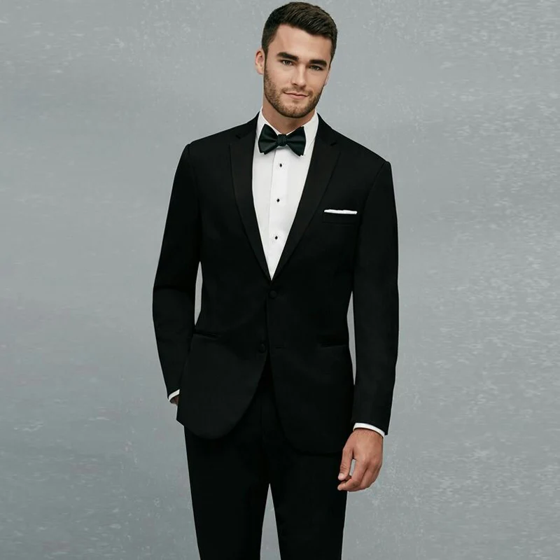 Fashion Black Mens Classic Suits for Wedding Groom Tuxedos Best Man Blazers Bridegroom Wear 2piece Jacket Costume Homme Mariage