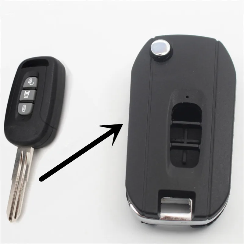 

FLYBETTTER OEM 3Button Modified Flip Folding Remote Key Case Shell For Chevrolet Captiva Uncut Key Fob Case G207