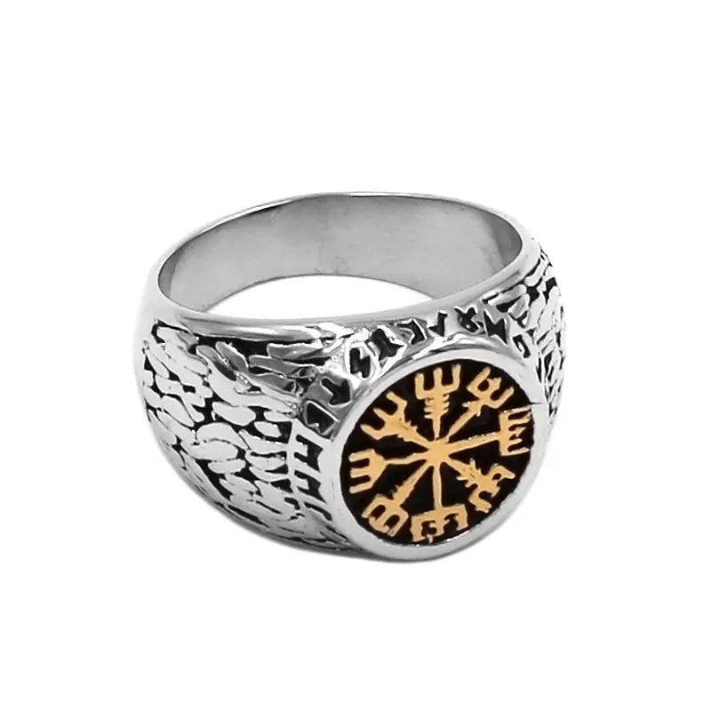 

Norse Viking Rune Ring Stainless Steel Jewelry Gold Charm Engagement Wedding Celtic Knot Biker Men Women Ring Wholesale 927B
