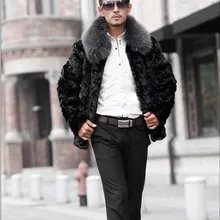Зимнее пальто из искусственного меха Новое крутое мужское теплое пальто модное черное высококачественное пальто из меха кролика Мужское пальто из искусственного меха плюс размер S/4XL