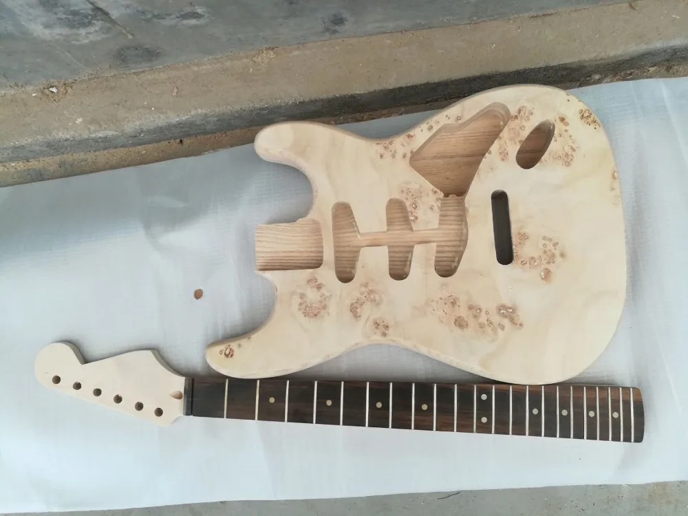 

Tangwood Top quality cheaper GYST DIY Kit-0023 solid ASH wood Ebony fingerboard Semi-finished beautiful guitar , Free shipping