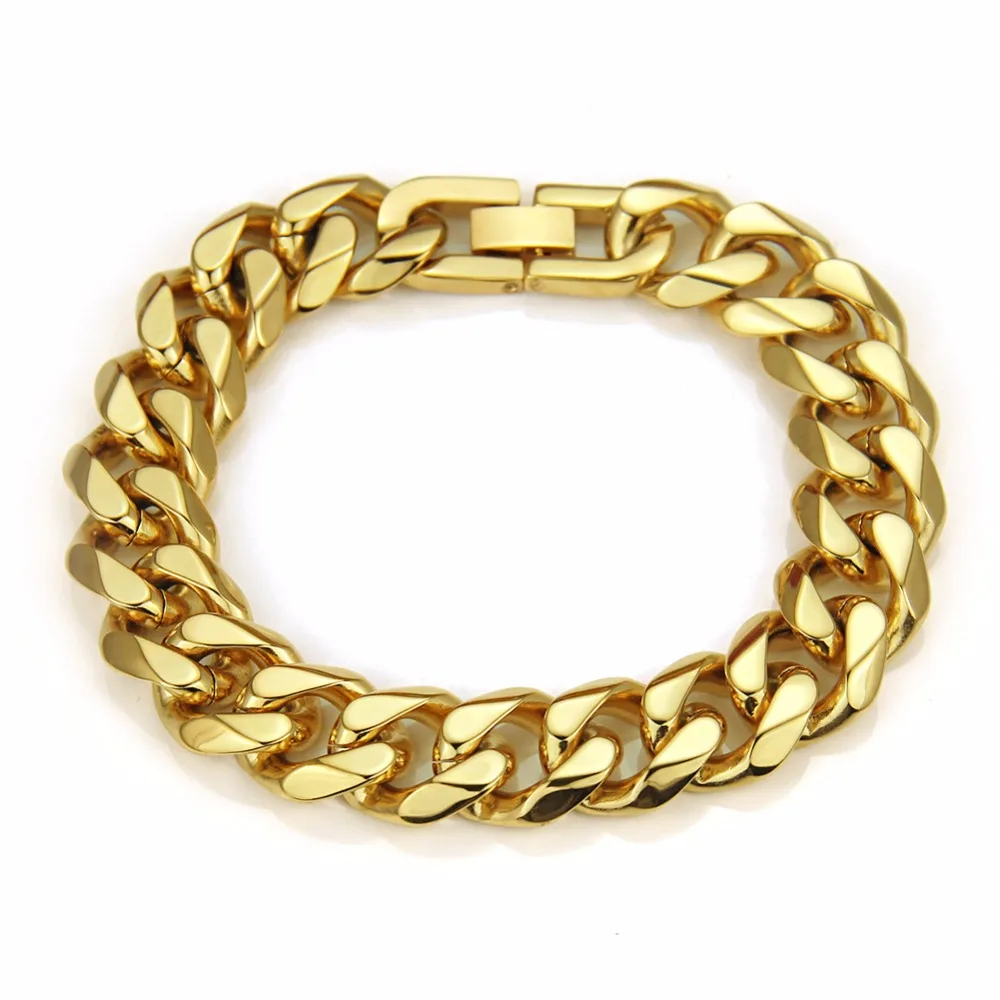 

Men Hip Hop Stainless Steel Cuban Chain Bracelet Male Bangle Personality Simple Hand Chain Jewelry Gift Dropshipping