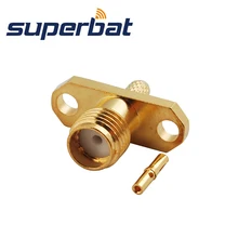 Только 10 шт в наборе, SMA женский 2-отверстие фланец/Панель обжимной ВЧ коаксиальный разъем для RG316, RG174, LMR100, RG179, RG178