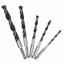 5pcs/set Brad Point Wood Drill Bit High-carbon Steel Wood Drill Bit Set Three Point Woodworking Drill 4 5 6 8 10mm