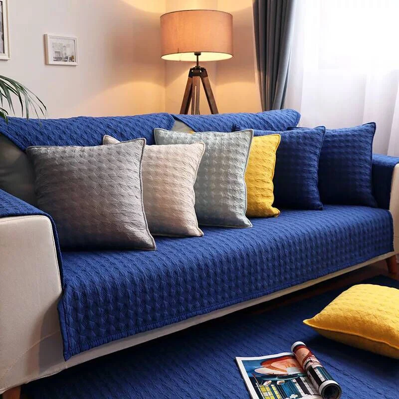 5 Colors Cotton Sofa Cover For Living Room Sofa Seat Cushion Cover For 4 Seasons Back Cushion