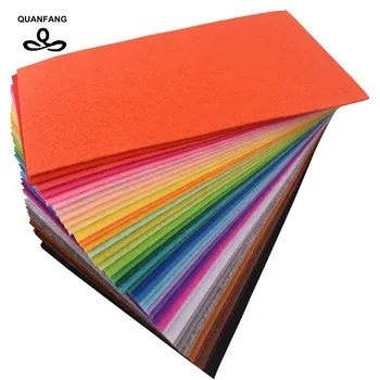 

QUANFANG 40pcs /lot 1mm Thicknes Felt Fabric,Bundle,Nonwoven Polyester Cloth Home Decoration For Sewing Dolls&Crafts Mix 10x15cm