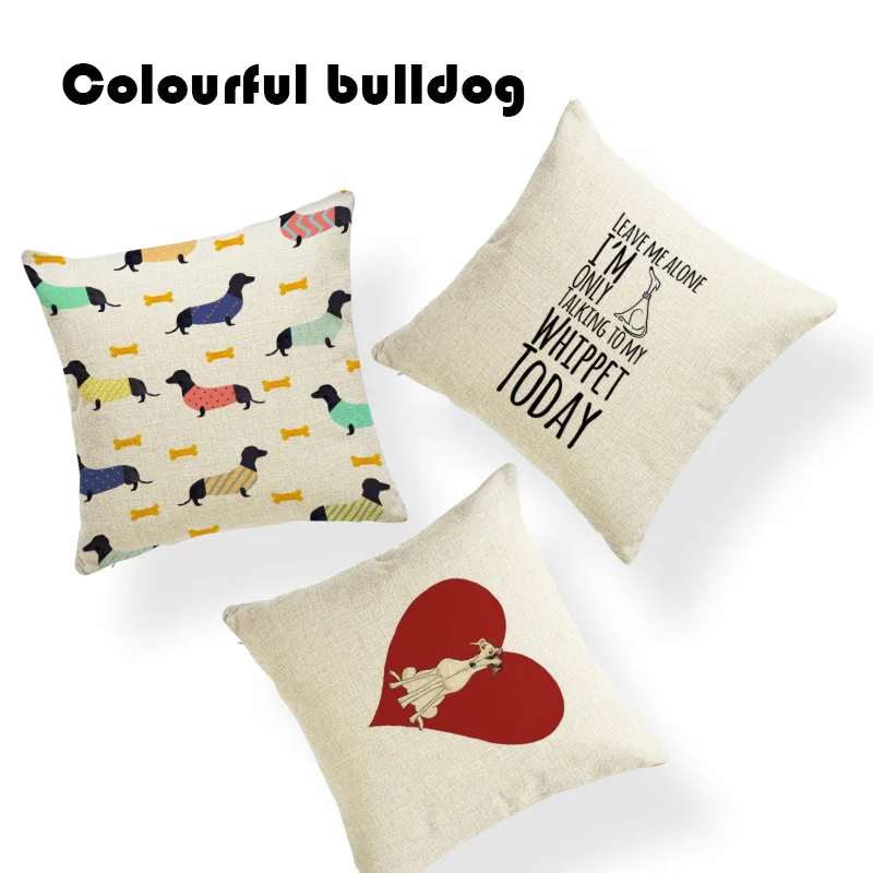 

Soft Pillow Covers Farmhouse Greyhound Purple Green Geometric Collar Throw Pillows Sofa 43-43Cm Polyester Decoration Pillowcases