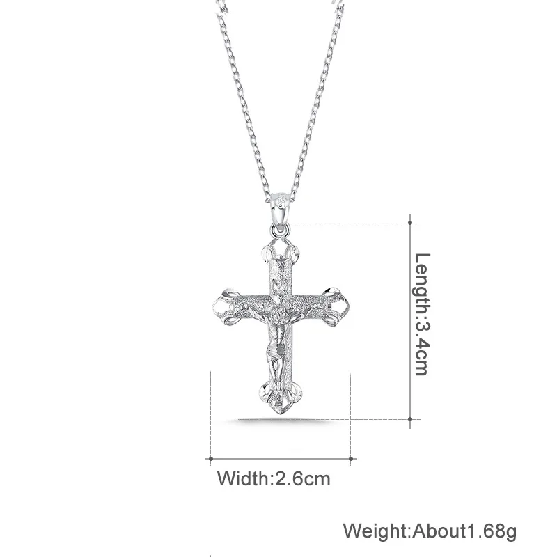 

Cross Pendant Necklace 925 Sterling Silver European and American Style