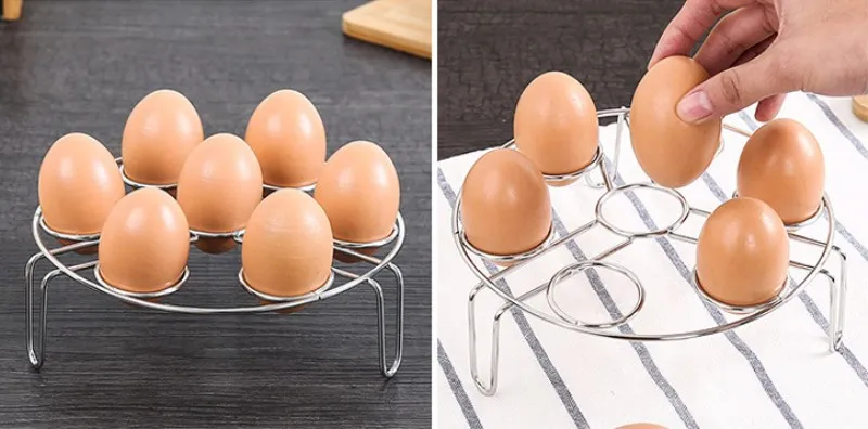 Стойка для яиц на пару из нержавеющей стали, домашняя многофункциональная круглая кухонные принадлежности для готовки, водная стойка для вареных яиц, пароварка