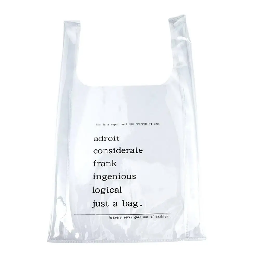 Сумка для покупок Ins популярная модная большая Прозрачная ПВХ трендовая сумка через плечо сумка-тоут водонепроницаемая сумка-тоут пляжные женские сумки - Цвет: A